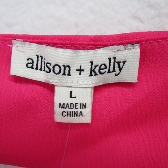 Allison Kelly Dress Sz Large Hot Pink Mini Adjustable Straps Sweetheart Neckline - Picture 6 of 13